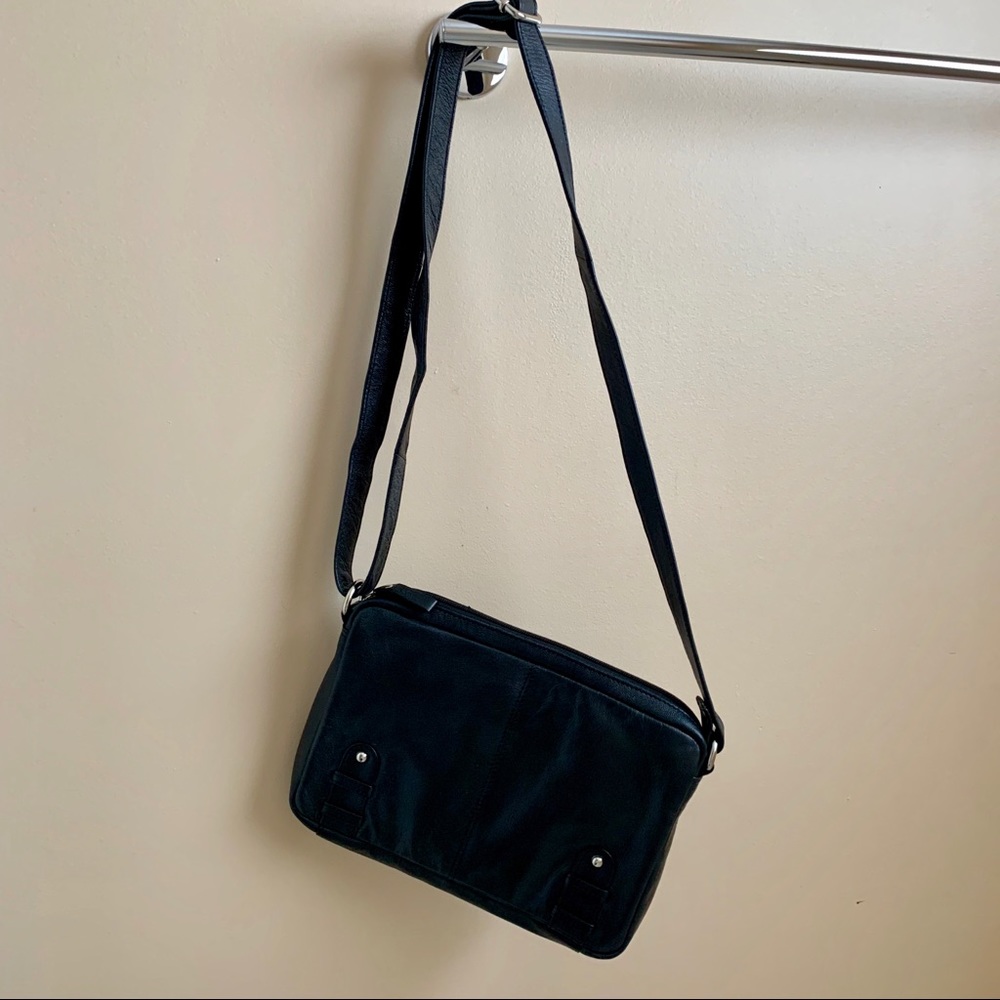Black Leather Crossbody